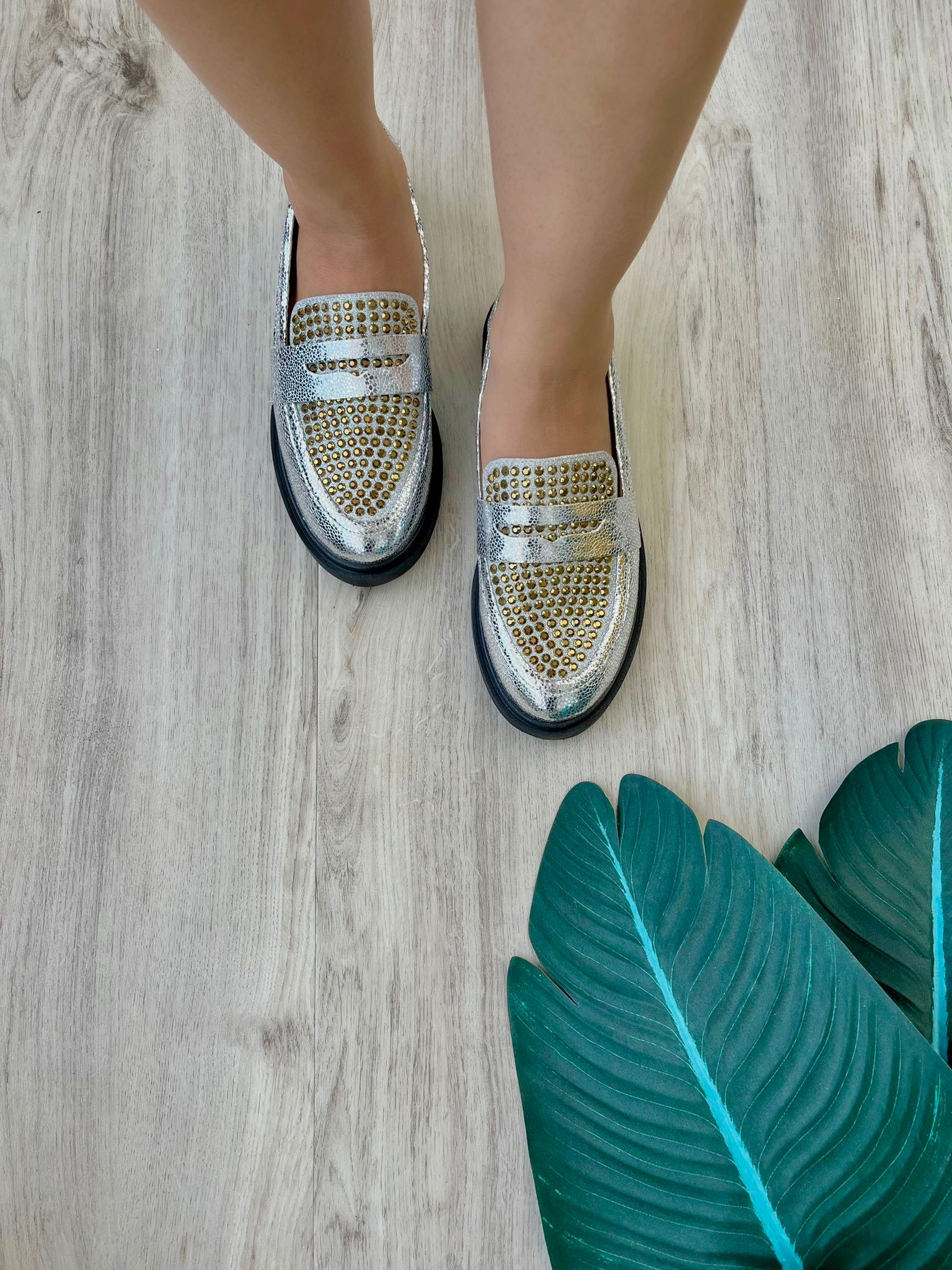 Gigi silver/gold loafer - Stela The Shoetique