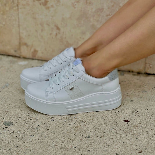 White Platform Sneaker 8004-01