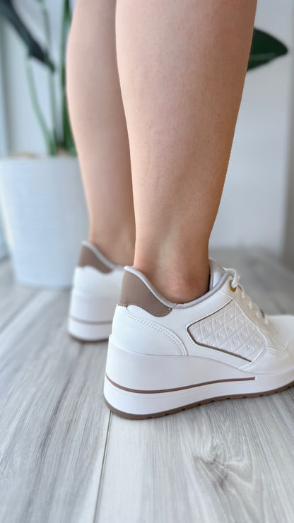 Jaime off white heeled sneaker