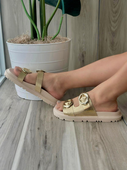 Alice golden flat - Stela The Shoetique