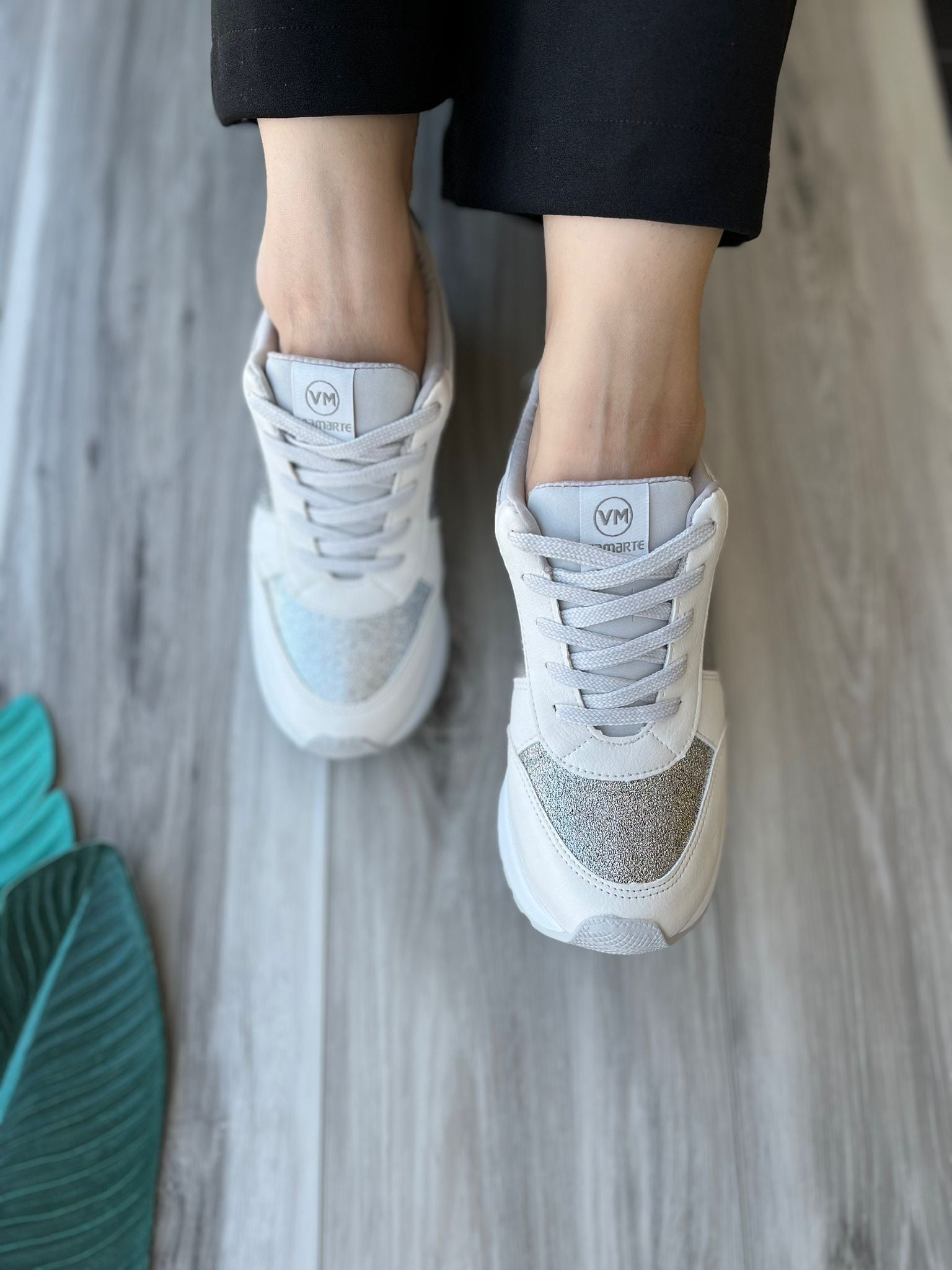 Romy Shiny White Heeled Sneaker - Stela The Shoetique