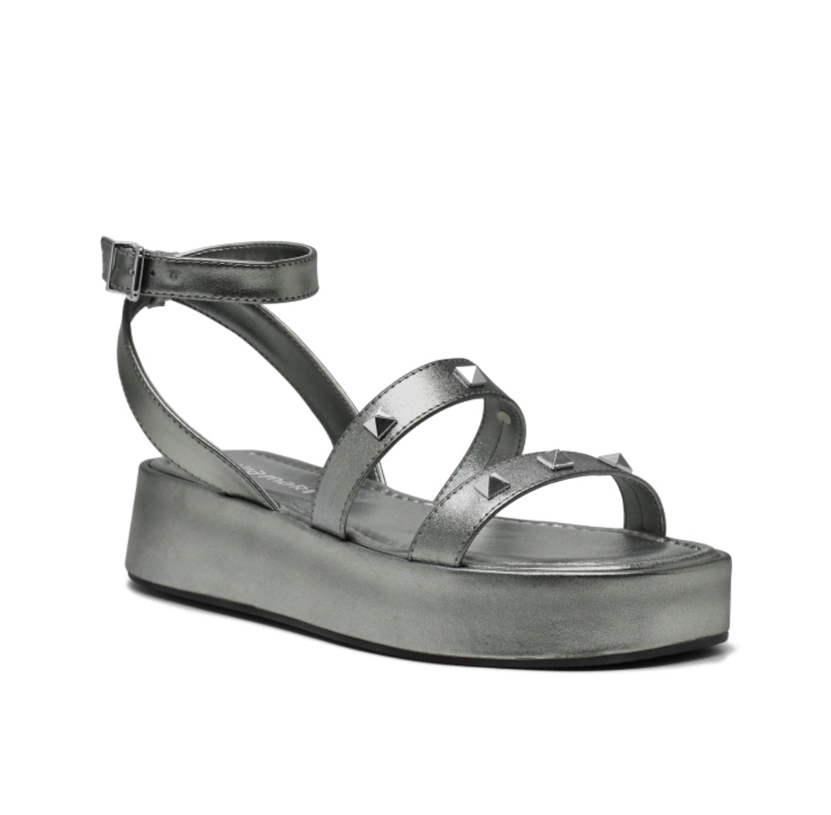 Aria studded pewter flat