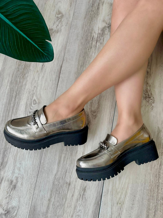 Mara pewter loafer