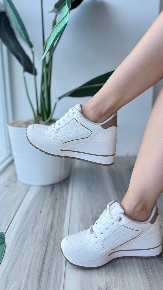 Jaime off white heeled sneaker