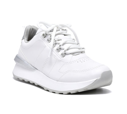 Berta white/silver sneaker - Stela The Shoetique