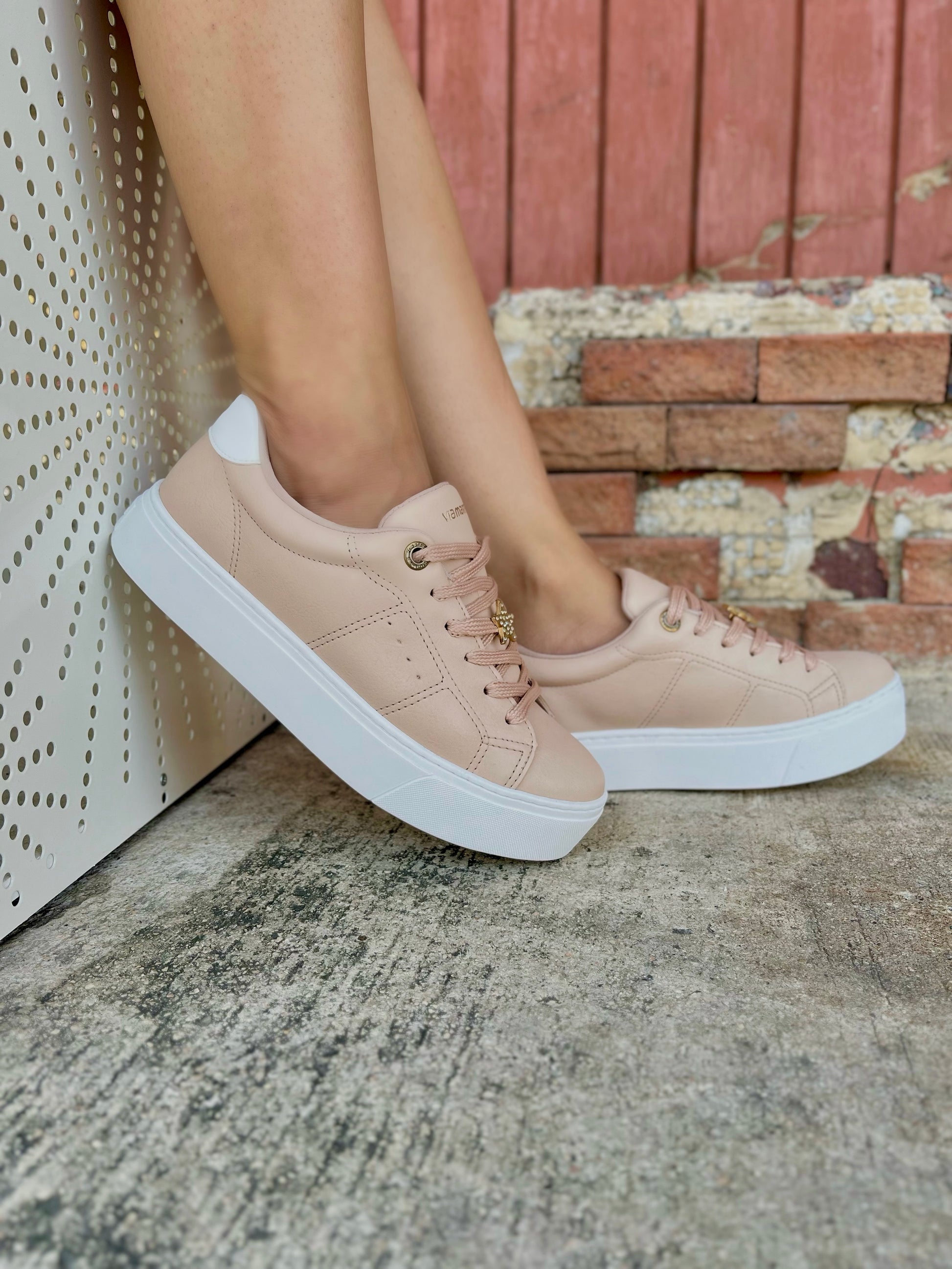 Genoveva Soft Beige Classic Platform Sneaker - Stela The Shoetique