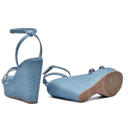 Patty Denim Wedge size 10 - Stela The Shoetique