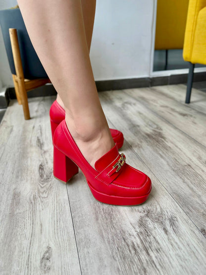 Venus red Loafer - Stela The Shoetique