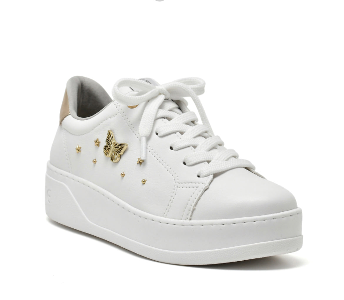 Carina butterfly studded white sneaker