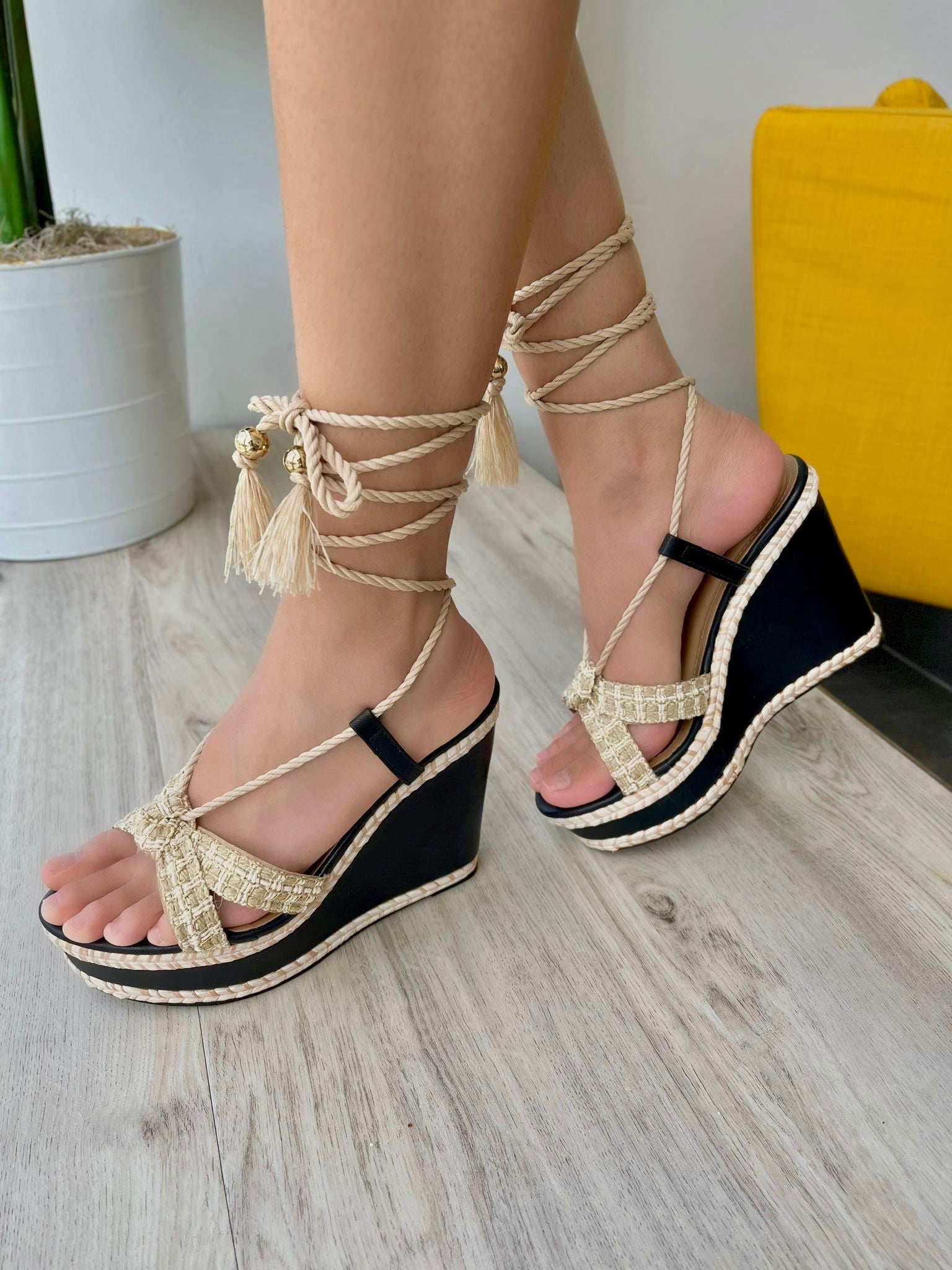 Black Boho Wedge- 6,10,11 - Stela The Shoetique