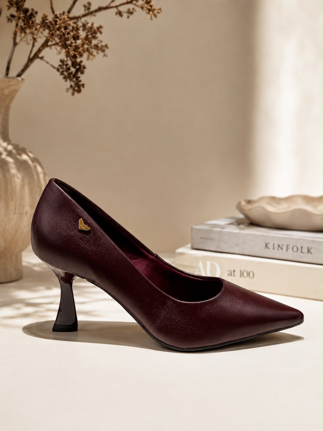 Leyla dark wine heel