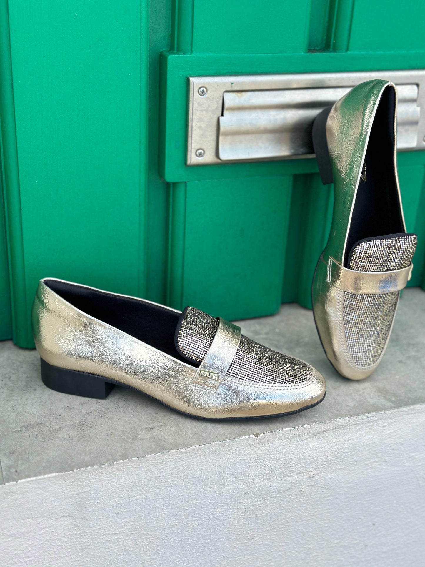 Metallic Glitter Detail Flat Shoe 1928-06