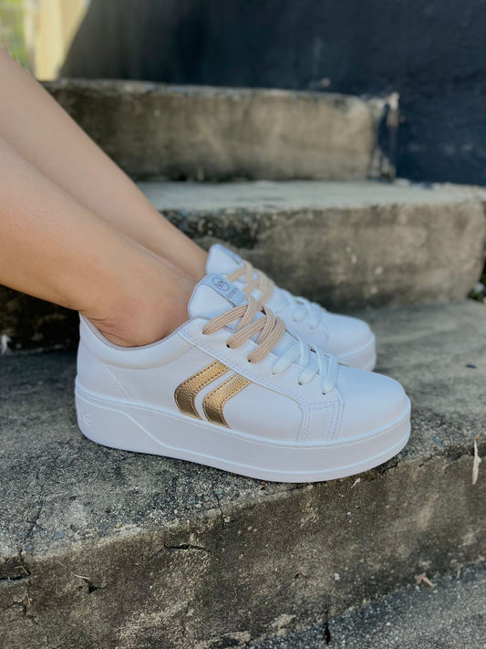 Catrina white and gold sneaker