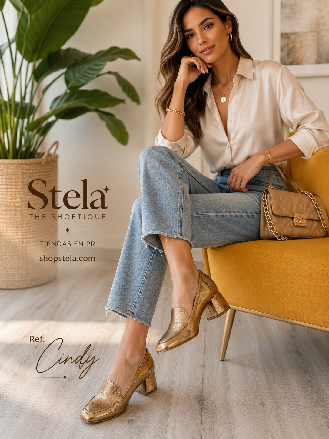 Cindy bronze heel