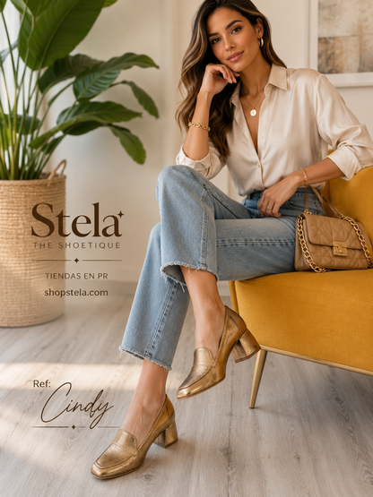 Cindy bronze heel