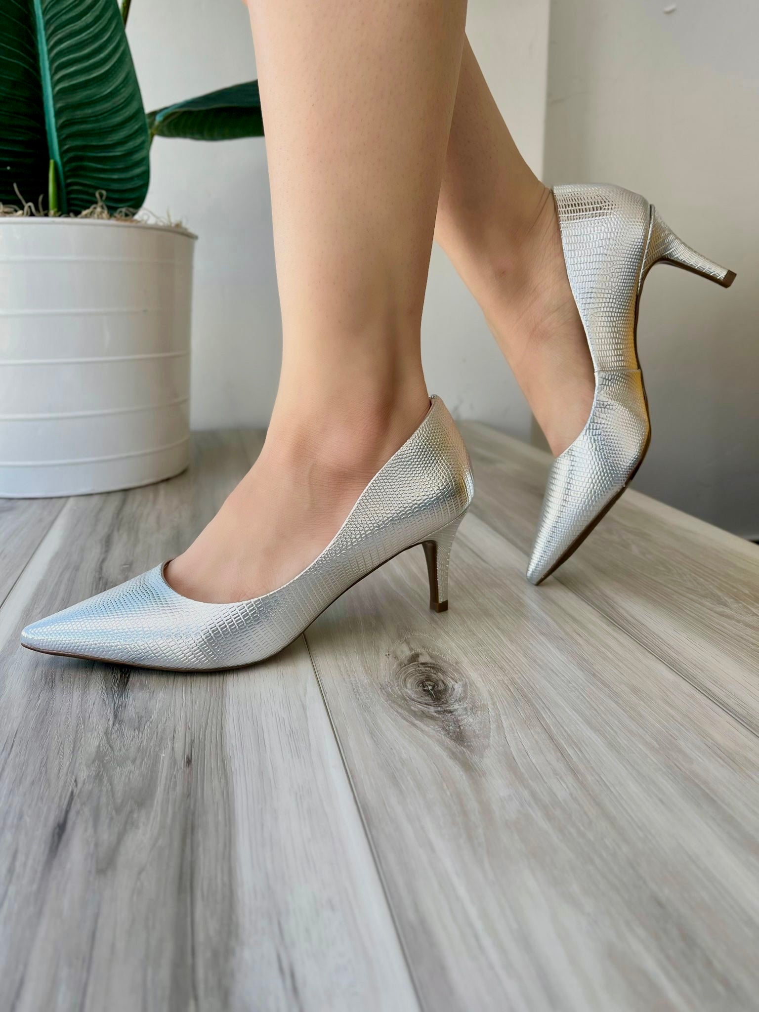 Pauli silver heel 6,7,8 - Stela The Shoetique
