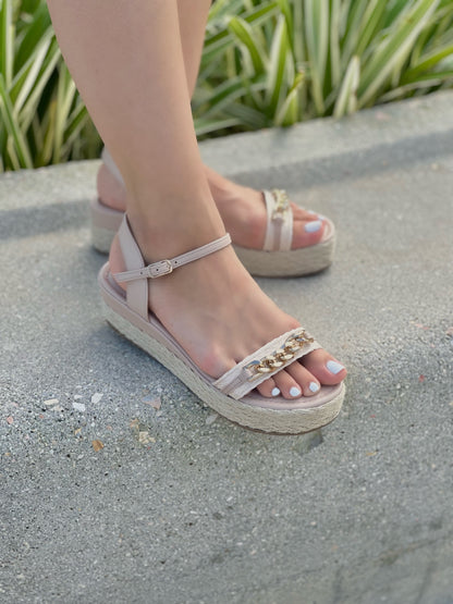 Betina creme flatform - Stela The Shoetique