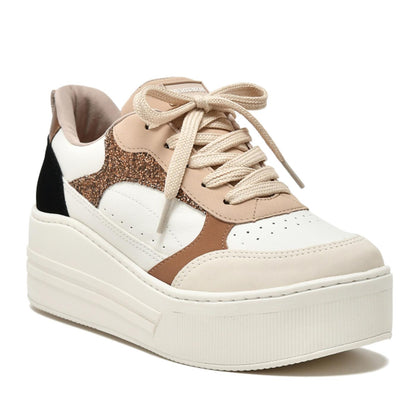 Peter camel/white creme sneaker