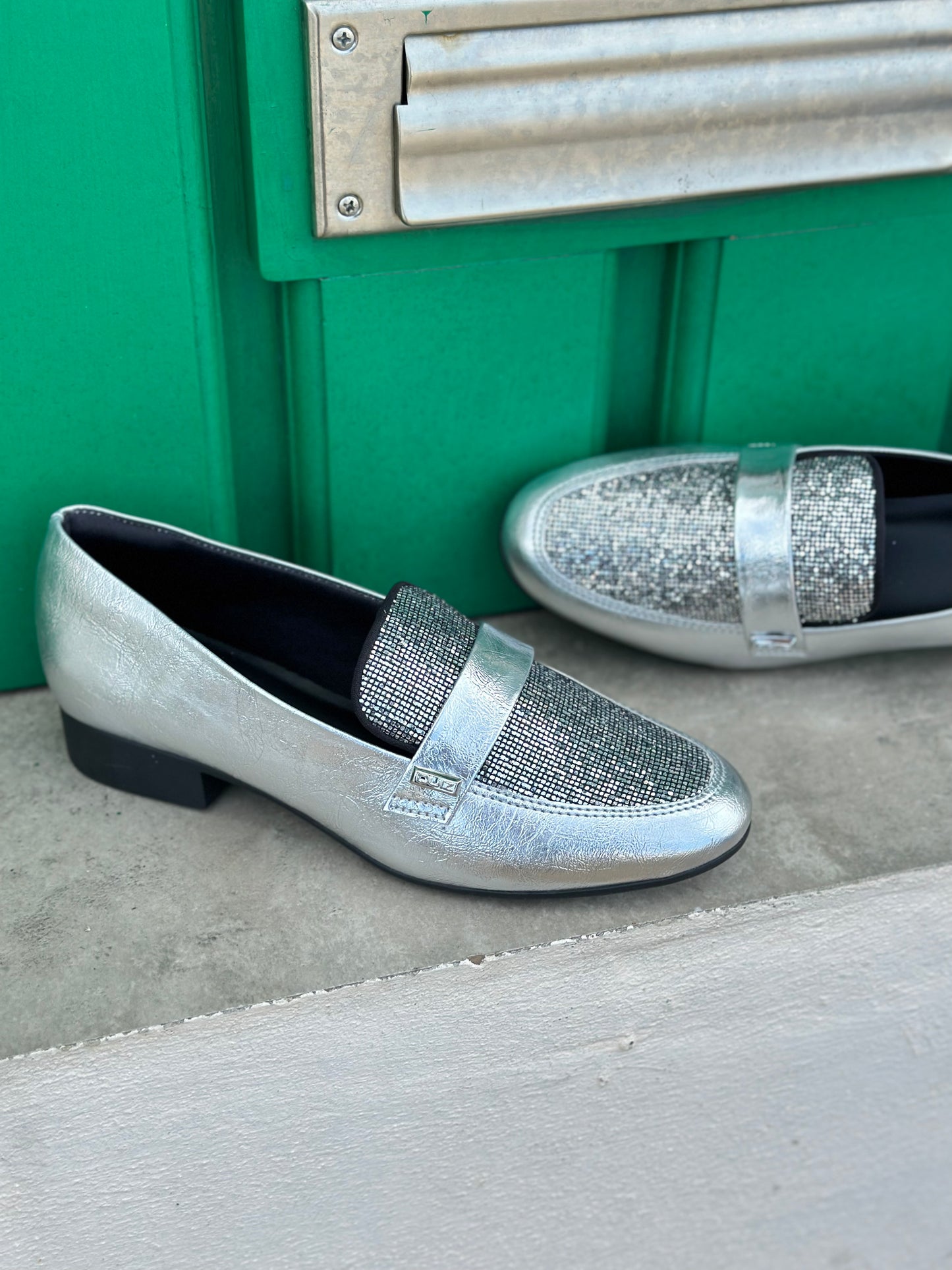 Metallic Glitter Detail Flat Shoe 1928-06