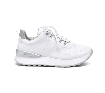 Berta white/silver sneaker - Stela The Shoetique