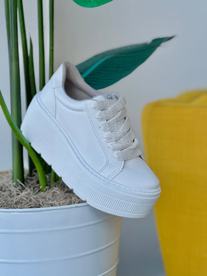 Belinda white platform sneaker