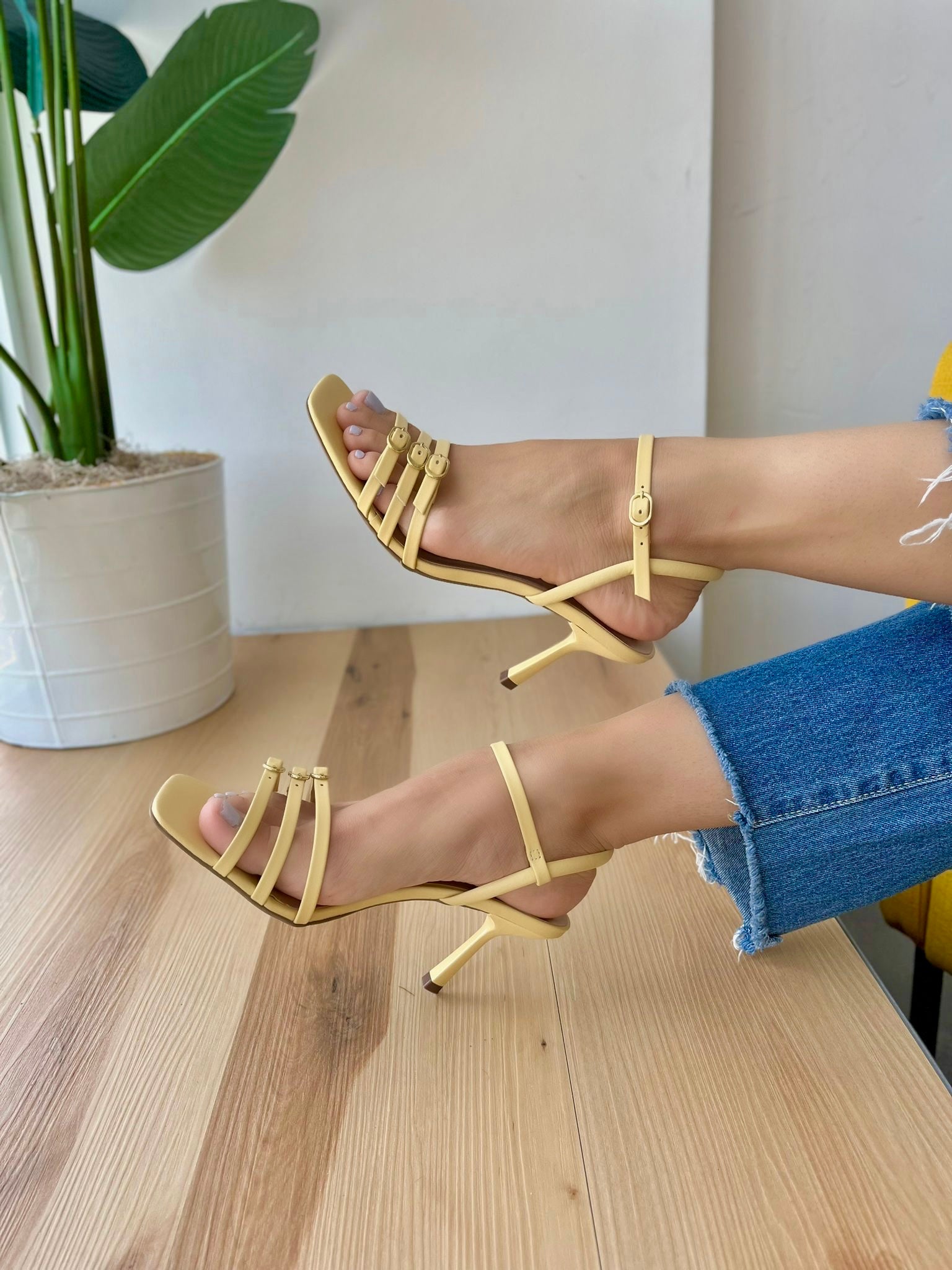 Luciana yellow heel - Stela The Shoetique