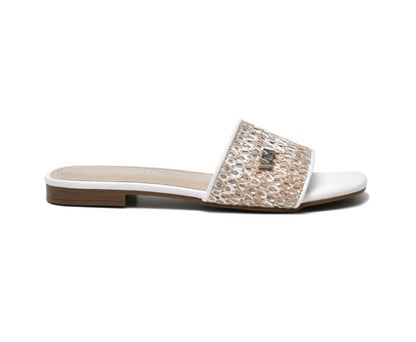 Daira creme and white flat 7,9,10 - Stela The Shoetique