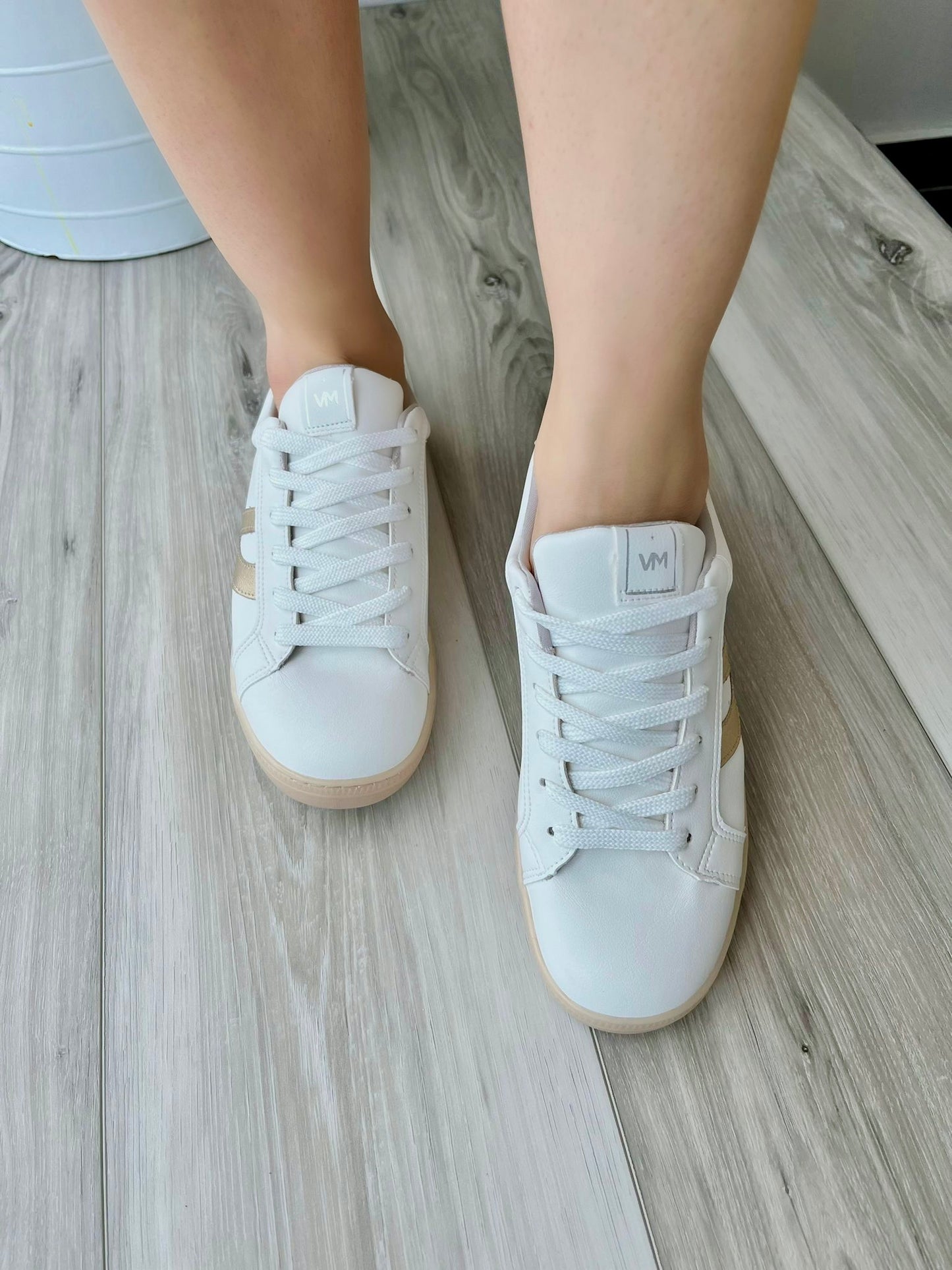 Alejo white gold sneaker - Stela The Shoetique