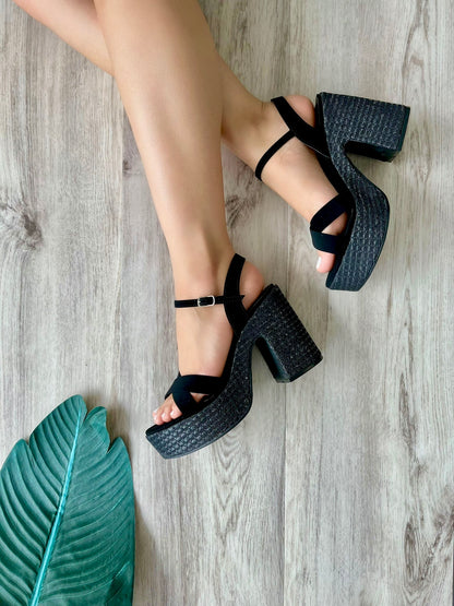 Beka black chunky heel - Stela The Shoetique