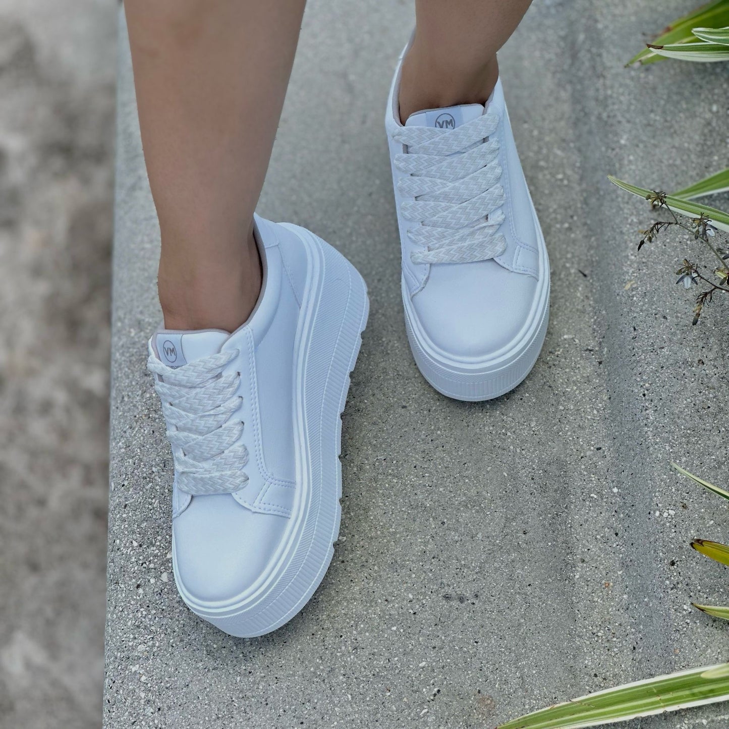 Belinda white platform sneaker