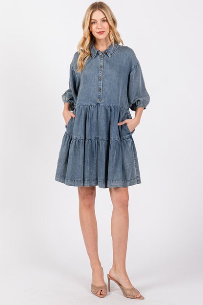 Azucena Denim Dress - Stela The Shoetique