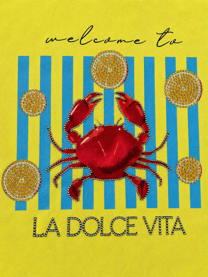 Crabby girl yellow t-shirt