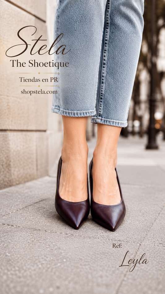 Leyla dark wine heel