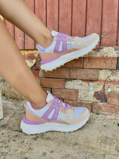 Salome Lilac Holographic Sneaker - Stela The Shoetique