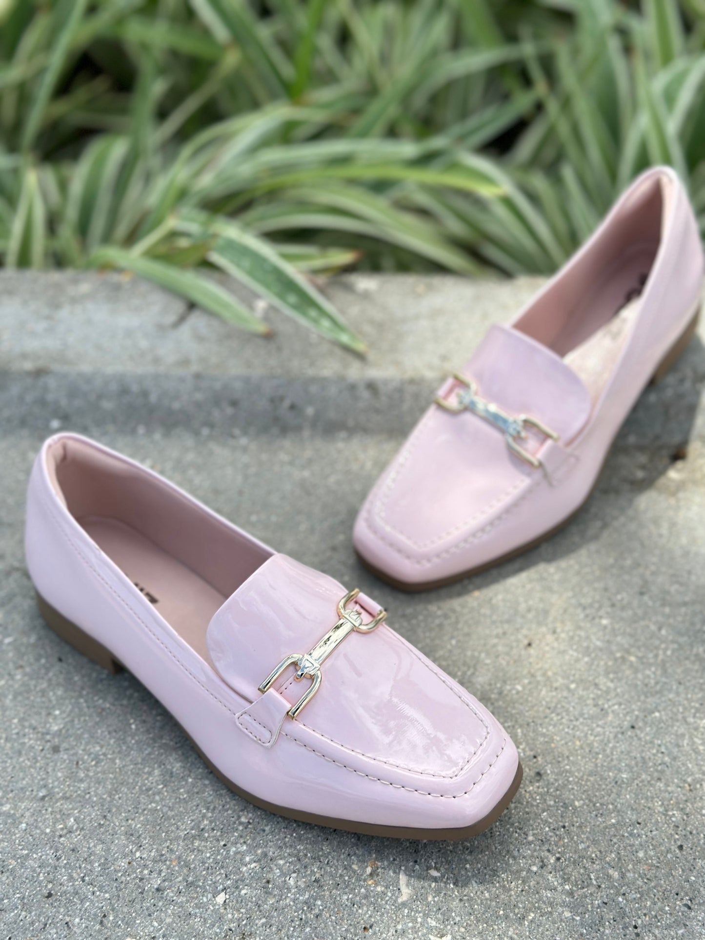 Patent  Leather  Pink  Flat Shoe 3161-07