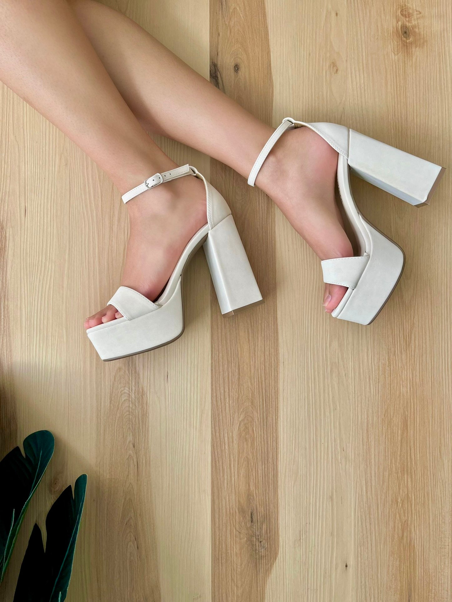 Miranda off white heel- Stela The Shoetique