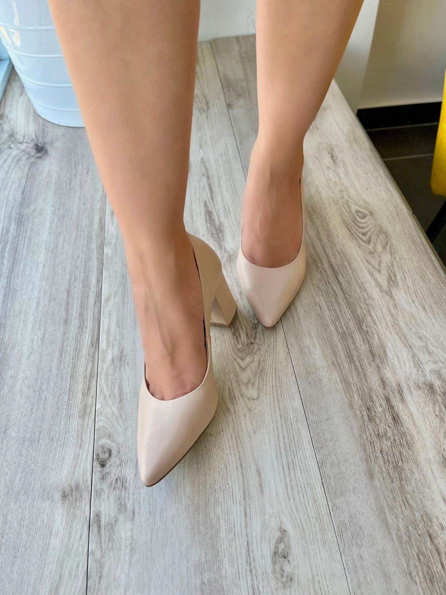 Liana Creme Heel - Stela The Shoetique