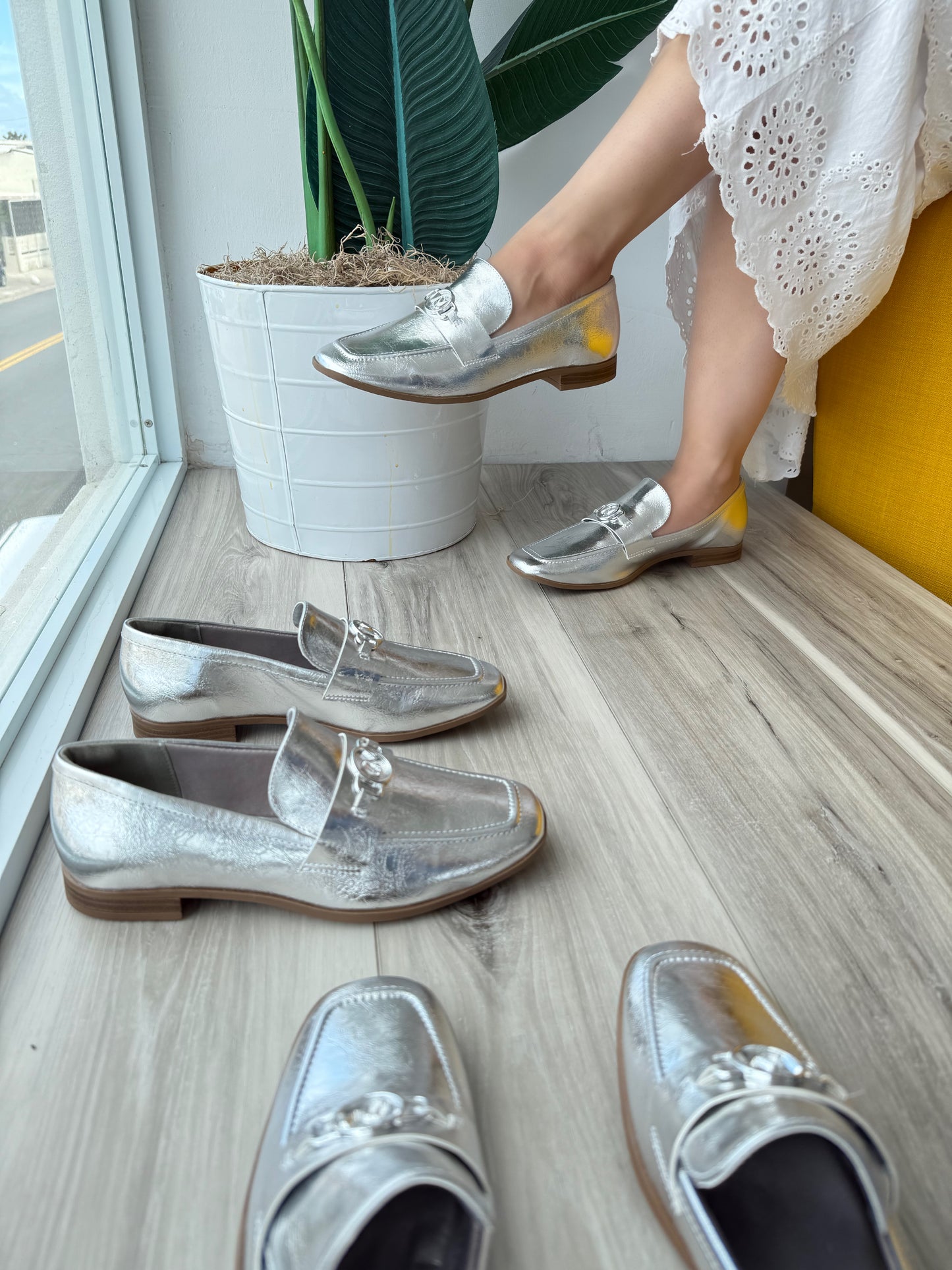 Brady silver loafer