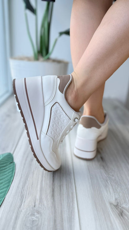 Jaime off white heeled sneaker