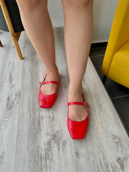 Eliza red ballerina - Stela The Shoetique