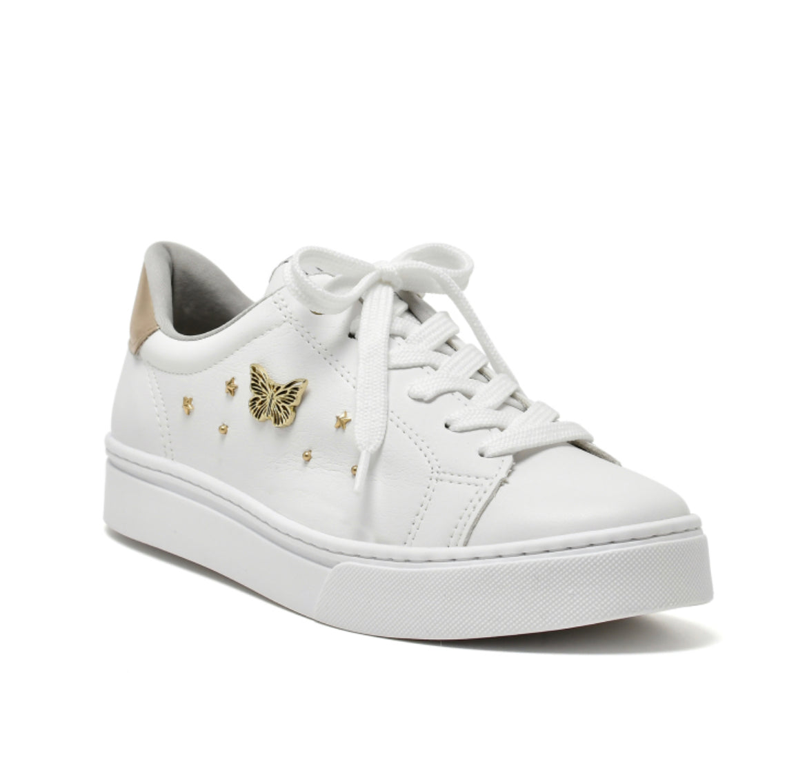 Claribel butterfly studded white sneaker