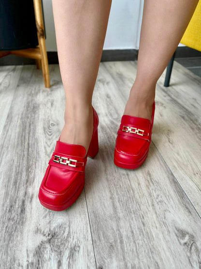 Venus red Loafer - Stela The Shoetique