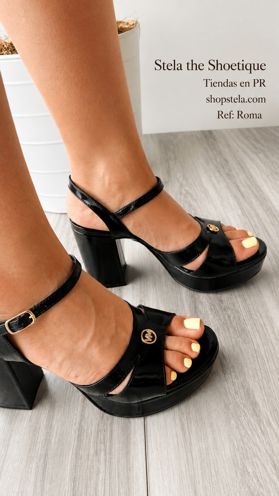 Roma black heel