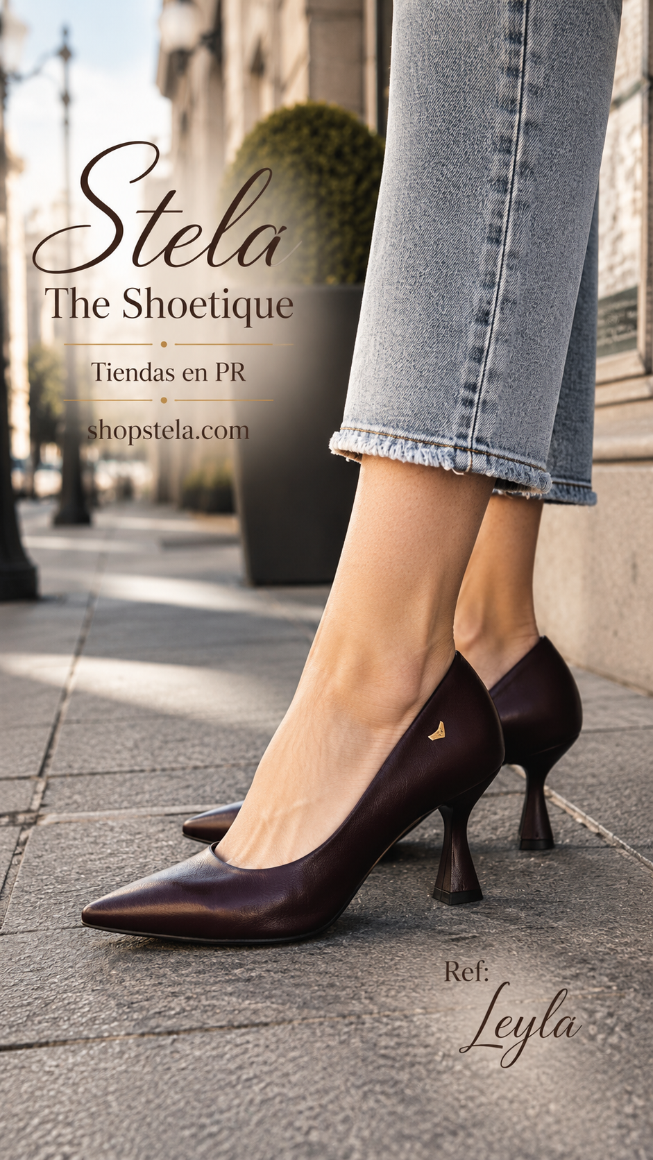 Leyla dark wine heel