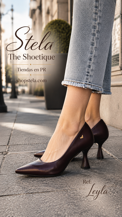 Leyla dark wine heel