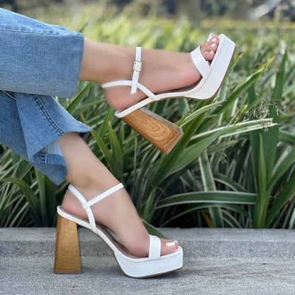 Andrea off white heel - Stela The Shoetique