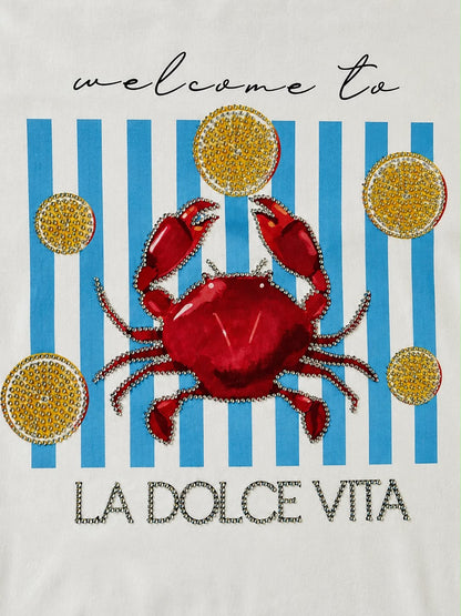 Crabby girl white t-shirt
