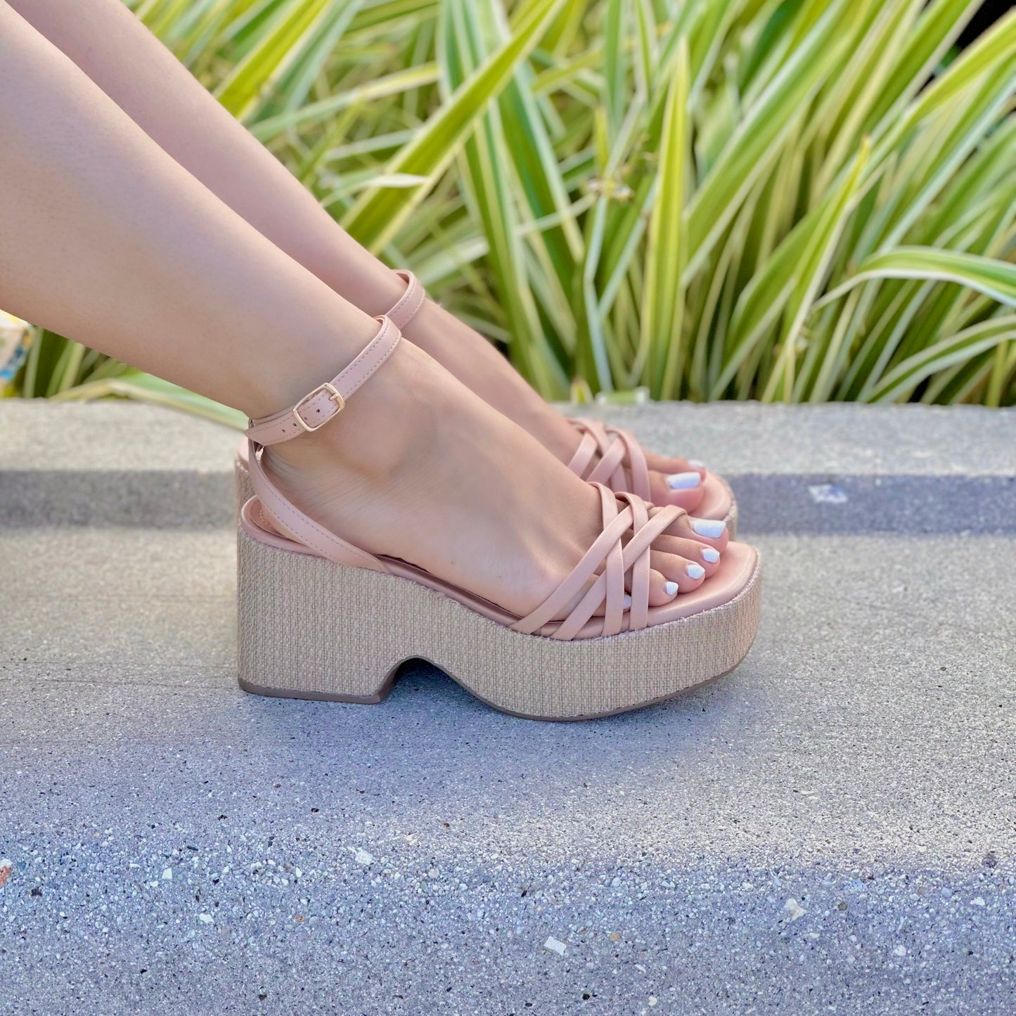 Kora beige boho heel