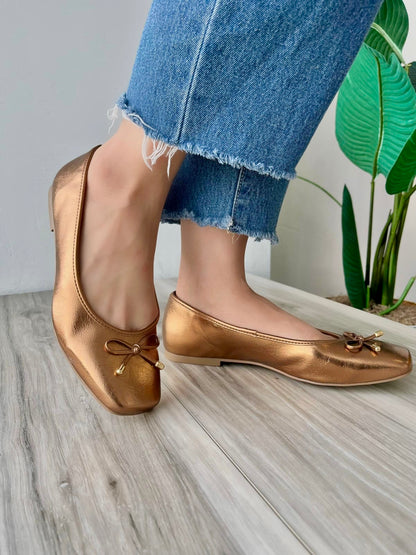 Ivonne bronze ballerina - Stela The Shoetique