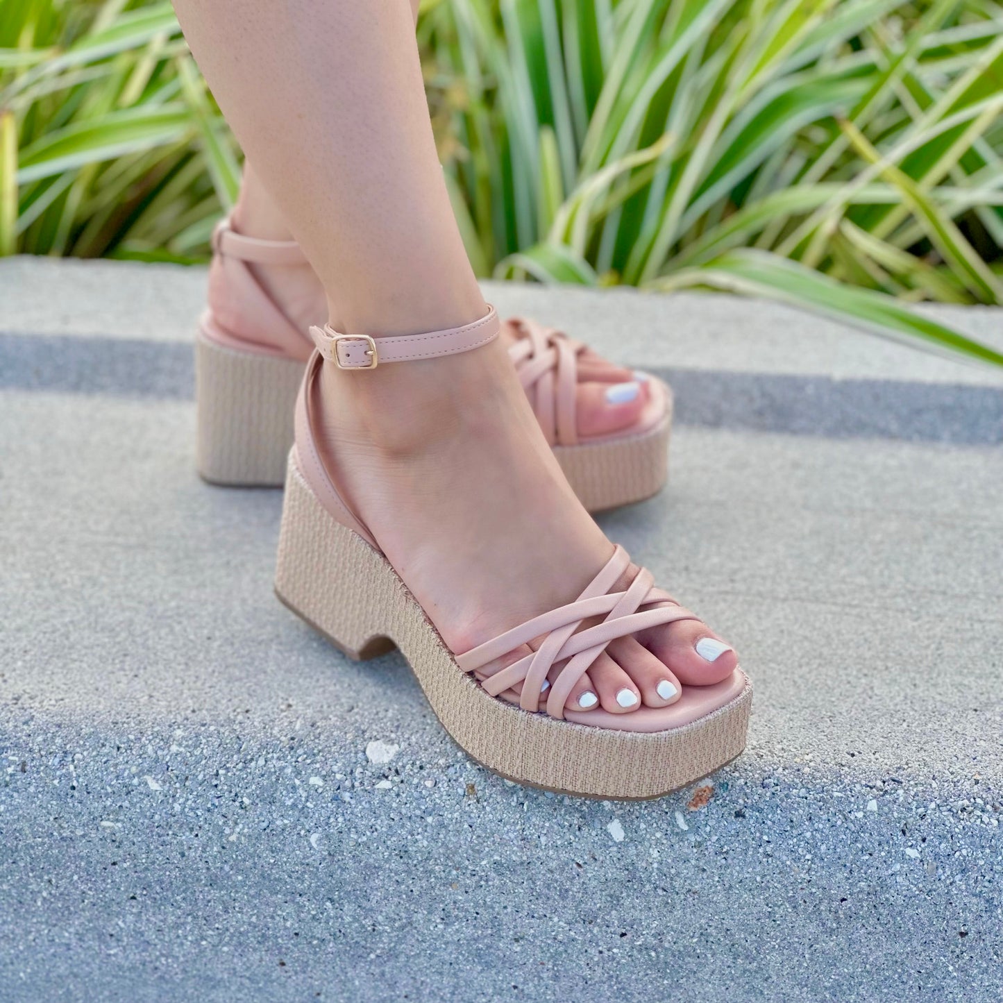 Kora beige boho heel